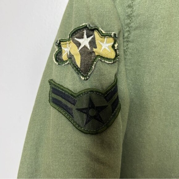 Bethany Mota Linen Cotton Blend Utility Army Jacket Medium Green - Picture 13 of 14